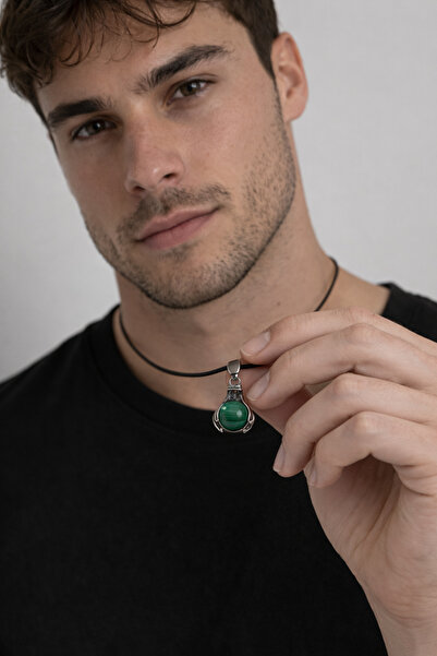 LUNEVA AKSESUAR Modern Necklace with Green Stone Look – Stylish Necklace with...