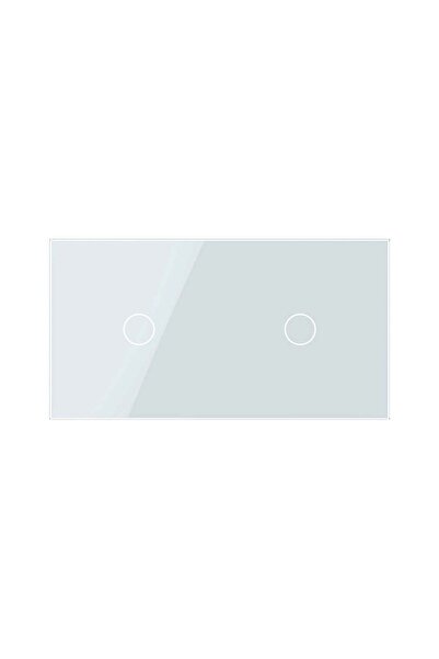 OEM Glass panel with 2 single switches Livolo, IP20, white
