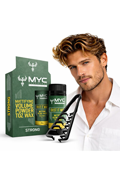 MYC Toz Wax 20g+ Saç Şekillendirici Tarak Seti | Mat Hacim Pudrası Güçlü Tutucu