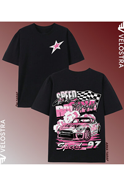 Velostra Unisex Femei Bărbați Mașină cu imprimeu supradimensionat Confortabil...