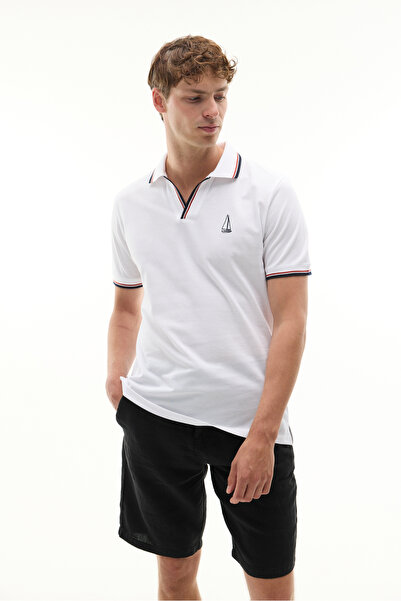 Mudo Striped Polo Collar T-Shirt