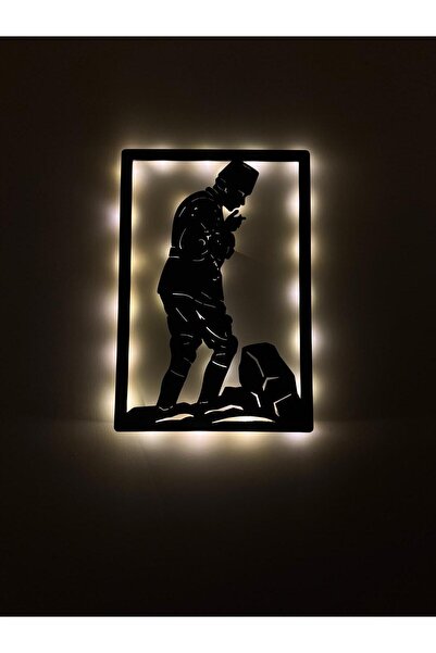 LED LEVEL Ledli Işıklı Ahşap Atatürk Kocatepe Tablo, Atatürk Portre, Dekorati...