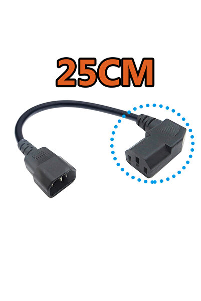 Choice6 0.25M angled IEC C13 to C14 Power Cord 18AWG Computer Power Cable IEC...