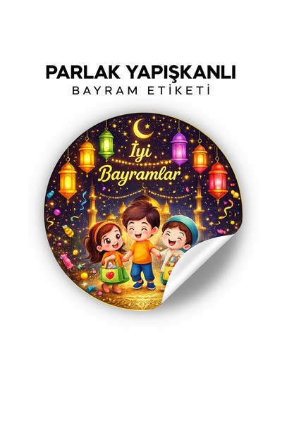 orixa İyi Bayramlar Sticker Seti - Hediye Kutusu Etiketi (YAPIŞKANLI - 140 ADET)