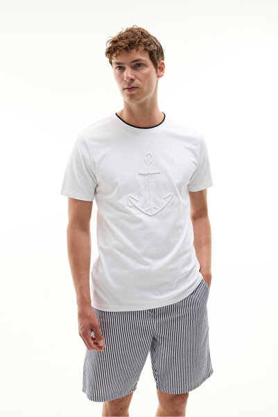 Mudo Embroidered Cycling Neck T-Shirt