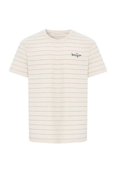 Mudo Striped Embroidered Crewneck T-Shirt