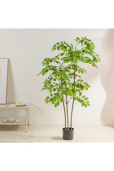 BESTONE 160cm Gerçekçi Yapay Limon Ağacı, Bakım Kolay İç Mekan Bitkisi