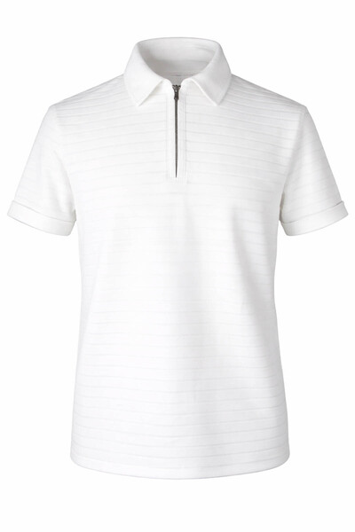 trender 26Yss9000024 White Men's T-Shirt Kayi Half Zipper