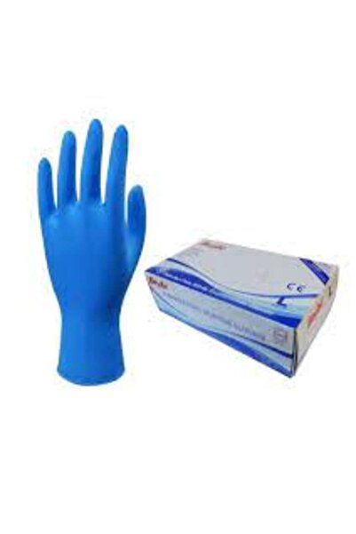 Beybi L (Large) Size Powder-Free Blue Nitrile Examination Gloves - Pack of 100