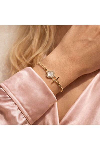 Mope Accessories سوار يونكا ديتيليد زيركو مرصّع بالأحجار من الفولاذ المقاوم ل...