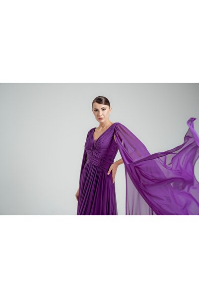 MARIETTAKSA Purple dress with chiffon sleeves