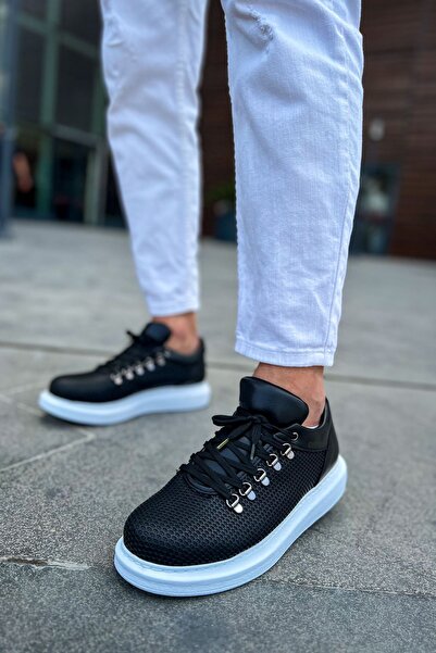 Zapatos Ch021 Favo Men's Daily Lace-Up Leather Sports Sneakers Shoes Cbt - Black