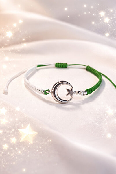 Crystal Atelier Moon Star Bracelet Green White Silver Color Fan Bracelet