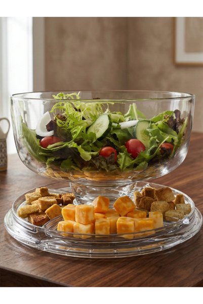 Generic 4-in-1 Sheer Acrylic Serving and Cake Stand - Versatile