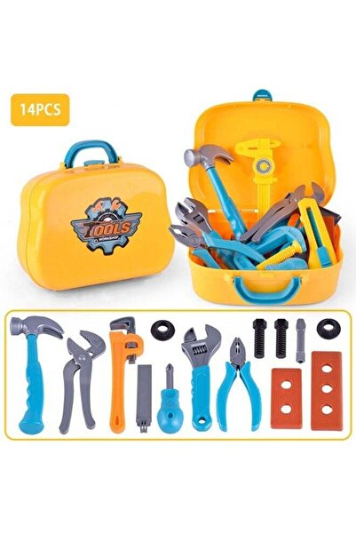 Arabest مجموعة أدوات للأطفال، تتضمن صندوق أدوات، كماشة، مطرقة، مفتاح ربط، ومف...