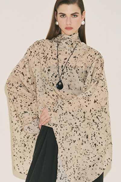 Manuka Shawl with Detail Patterned Bluz Animal