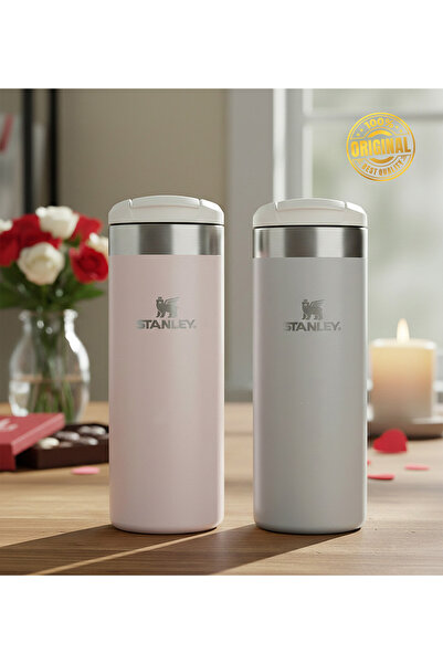 Trendmiya Rose Quartz & Gray Thermos 0.47 L Gift Set Special for Couples