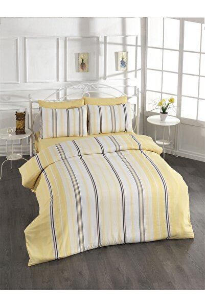 Rasel Tekstil طقم غطاء لحاف إيبيزا P قطن u CH مزدوج مقاس 200x220 سم أصفر