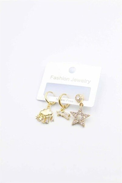 MENESSA 3-Piece Star Earrings - Gold