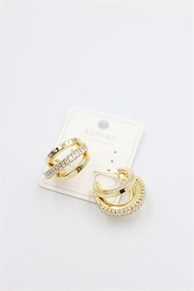 MENESSA 3-Piece Hoop Earrings - Gold