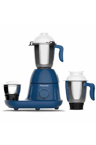 BUTTERFLY خلاط ومطحنة سايكلون 600 بثلاثة أوعية، 600 واط، أزرق داكن