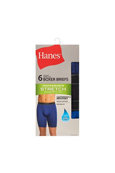 HANES Long Leg Boxer Briefs, Lightweight Performance Stretch Moisture-Wicking...