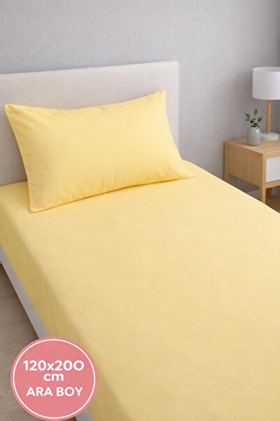 Eponj Home Pes Lastikli Çarşaf Seti OrtaBoy 120x200cm Solid Sarı