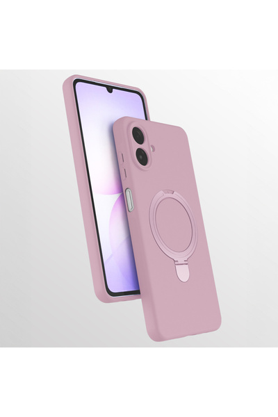 Paladyum Case غطاء سامارا من السيليكون باللون الوردي متوافق مع حامل Magsafe ل...