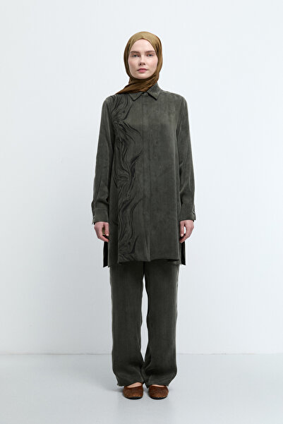 Tuğba Beli Lastikli Pantolon - Haki