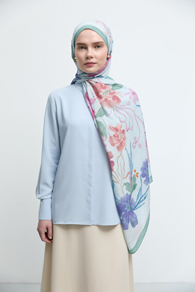 Tuğba Lalin Natural Şal - Su Yeşili