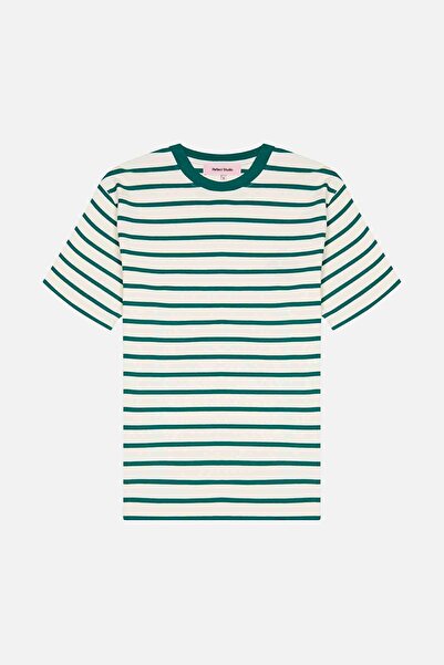 Reflect Studio Ριγέ Μπλουζάκι βαρέως τύπου - Πράσινο / Εκρού