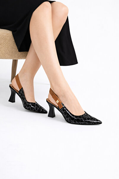 DAD WOLF Slingback pentru femei pantofi cu toc cu vârf ascuțit, toc mediu de ...