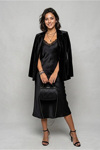 VAROL ÇANTA فستان سهرة نسائي من فارول 746 حقيبة أسود