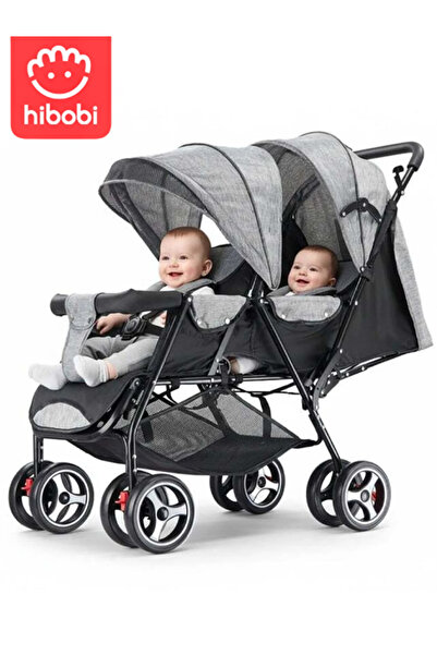 hibobi Stylish Twin Baby Stroller with Double Adjustable Seats, Full Recline ...
