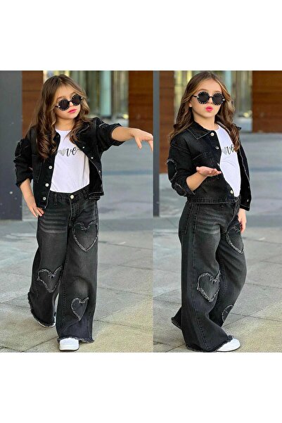 ANKANOVA Jachetă și pantaloni de sărbătoare din țesătură denim de culoare nea...