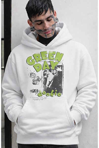 Fuddy Moda Unisex Dookie Green Day Written με κουκούλα Sweatshirt, oversized ...