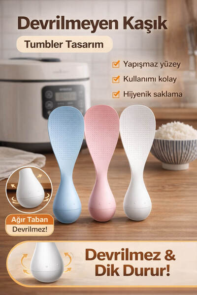 Anadolu Saray Devrilmeyen Servis Pirinç Kaşığı | Dik Duran Yapışmaz Servis Ka...