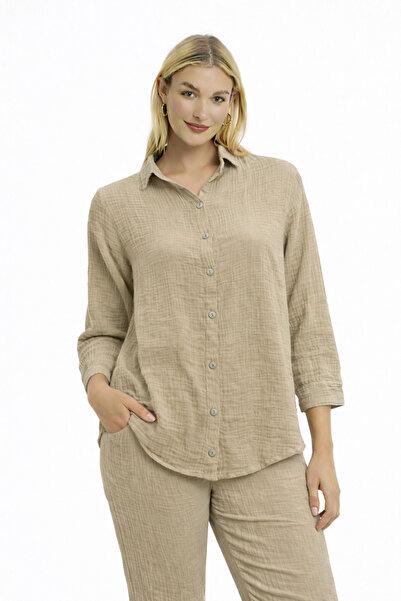 Heaven Ephesus Γυναικείο πουκάμισο μουσελίνας - Χαλαρό πουκάμισο μουσελίνας -...