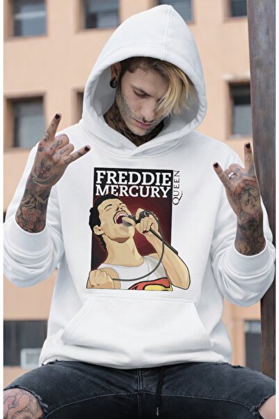 Fuddy Moda سويت شيرت فريدي ميركوري مطبوع بغطاء رأس للجنسين، هودي بتصميم فرقة ...