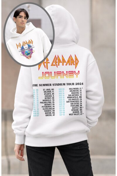 Fuddy Moda Unisex Def Leppard Journey Backpack με τύπωμα με κουκούλα Φούτερ, ...