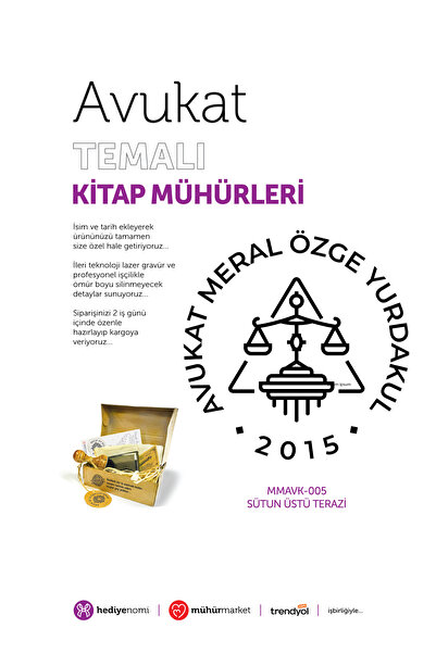 HEDİYENOMİ MühürMarket > ختم كتاب المحامي مع مقياس على شكل عمود - Ex-libris -...