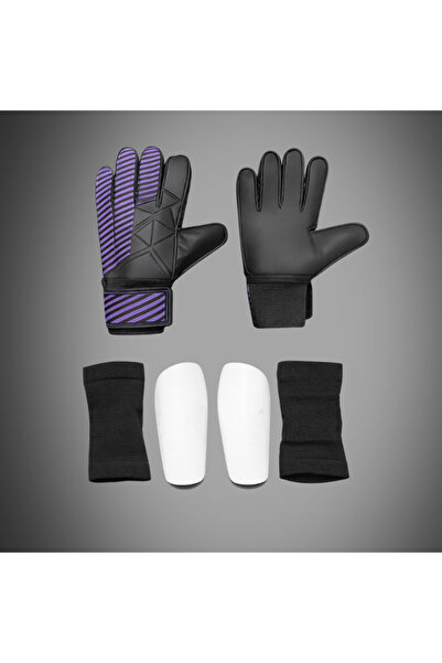 unes قفازات حارس المرمى باللون الأرجواني مع شعار NK + مجموعة واقيات الساق الب...