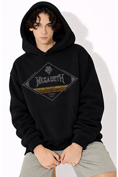 Fuddy Moda سويت شيرت بغطاء رأس مطبوع عليه Megadeth Metal Music للجنسين، هودي ...