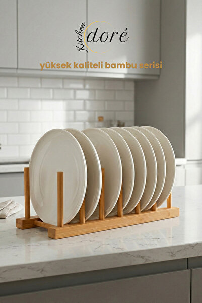 KitchenDORE Modern Bambu Tabaklık Mutfak Banyo Kitap Düzenleyici Çok Amaçlı K...