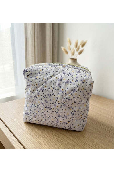 Trendmiya Quilted Fabric Makeup Bag Si