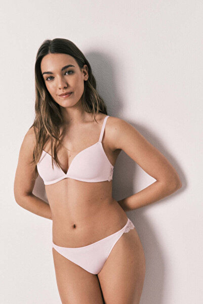 Women'secret Pink classic microfibre and lace panty