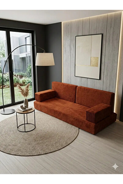 BAKIRÖZÜ HOME Premium Fitilli Kadife Kumaş, Modüler Dinlenme Koltuğu , Yer Ya...