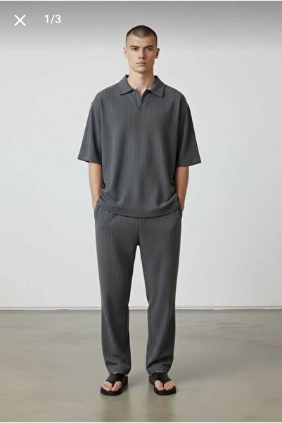 BRLKN طقم بدلة رياضية للرجال من KISAKOL PATLI STRIPED KRE كريب