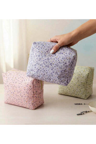 Trendmiya Καπιτονέ Υφασμάτινο Μακιγιάζ Τσάντα σελ