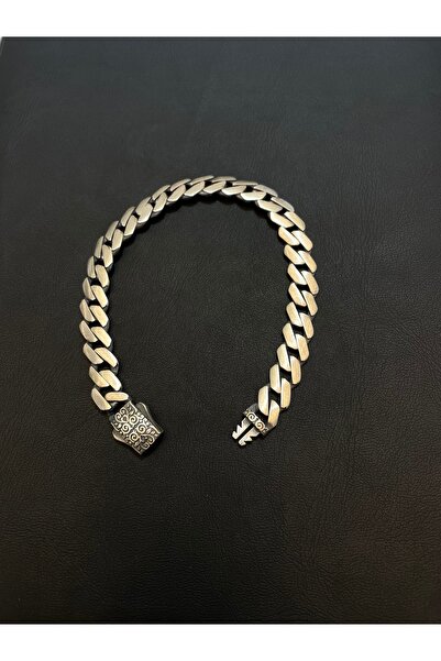 8.8 MM KUTU KİLİT MAT GURMET MODEL GÜMÜŞ ERKEK BİLEKLİK